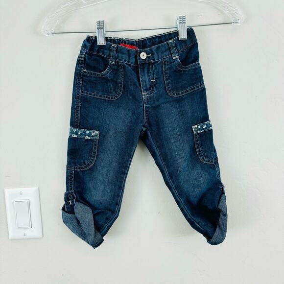 Wrangler vintage floral patchwork adjustable waist rolled hem toddler size 3t - Picture 1 of 6